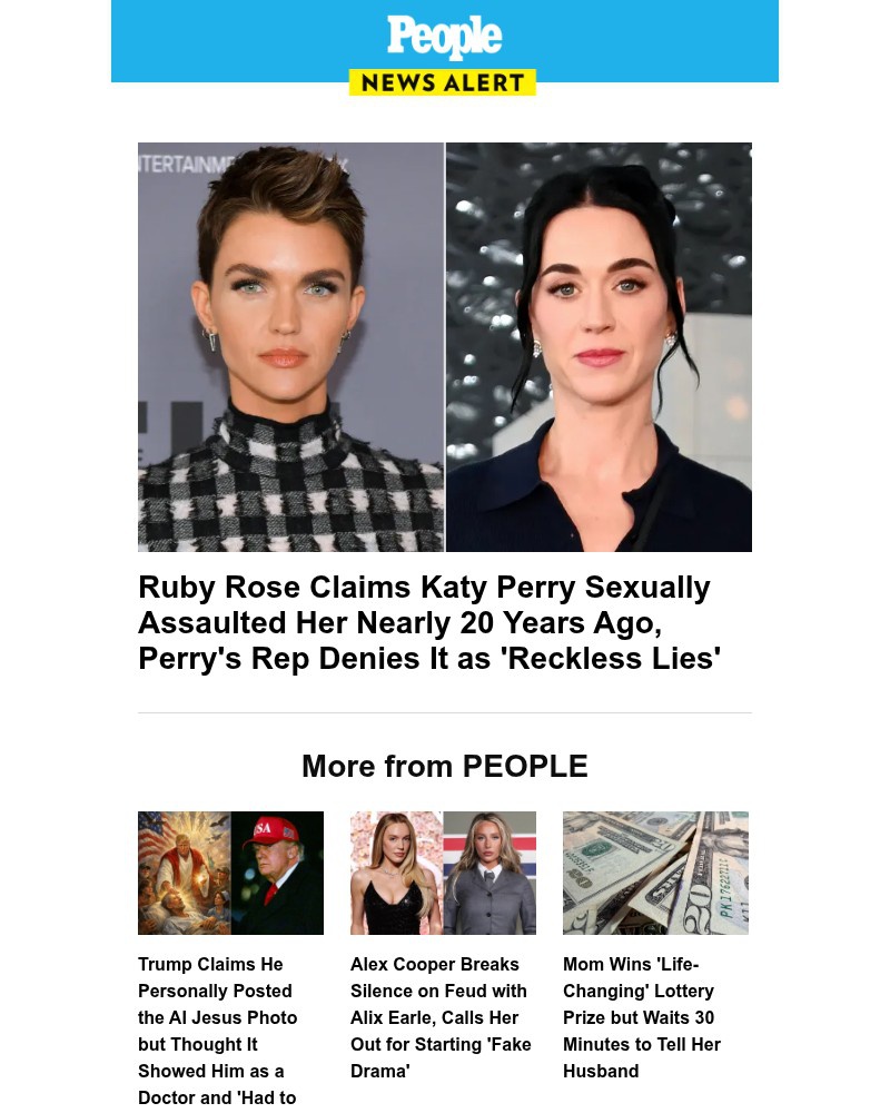 Screenshot of email sent to a People Newsletter subscriber