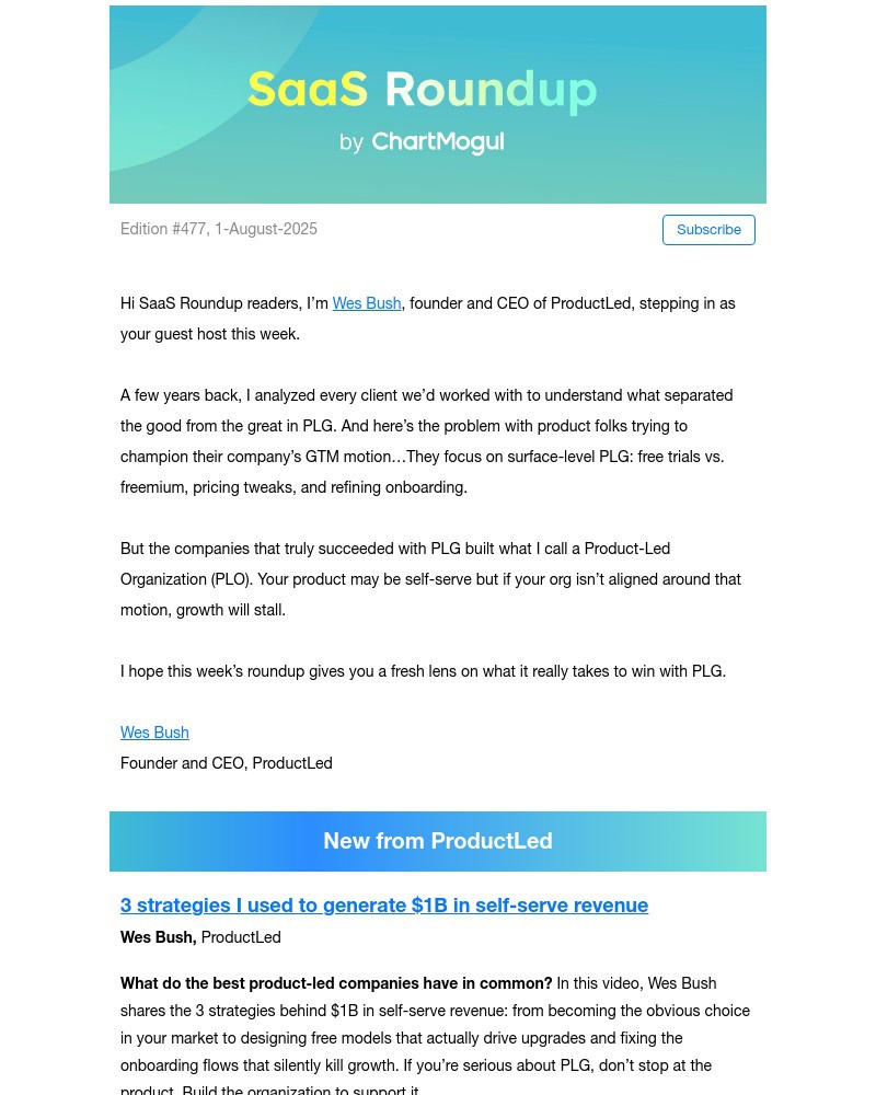 Screenshot of email with subject /media/emails/saas-roundup-building-a-product-led-organization-with-wes-bush-your-max-mrr-and-a_NfGICrA.jpg