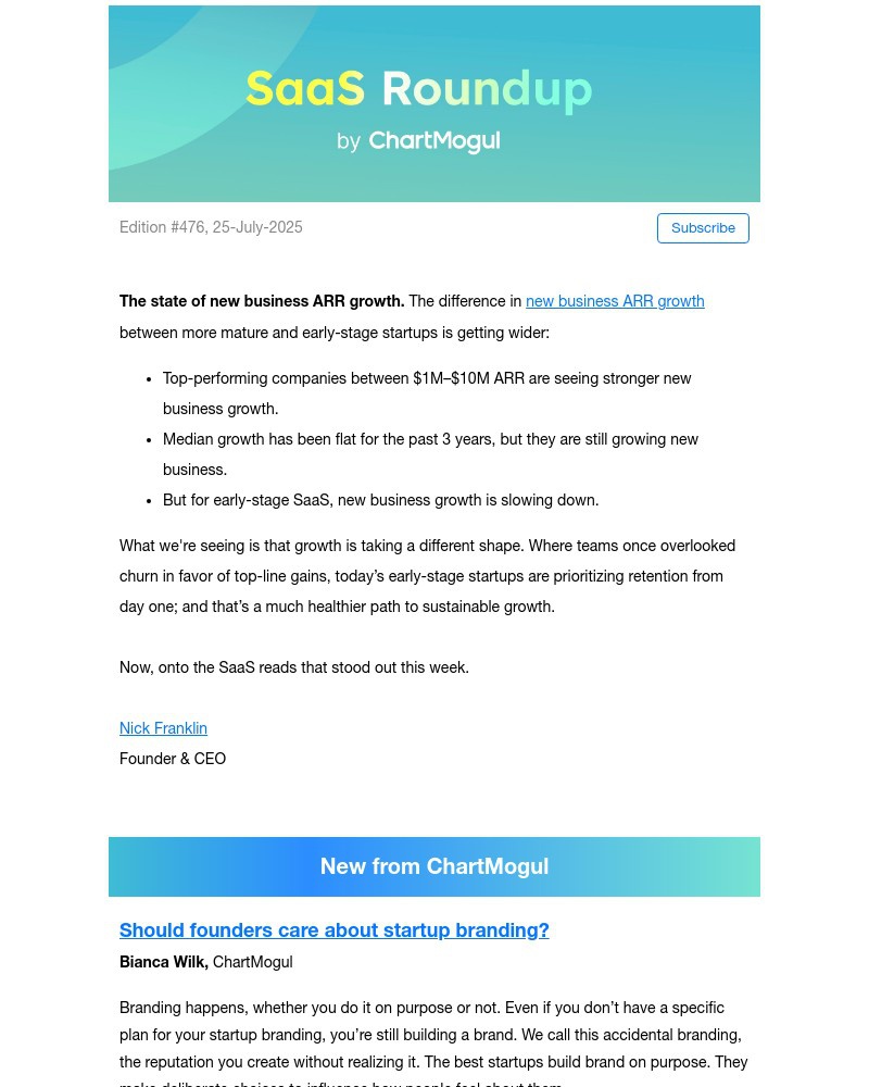 Screenshot of email with subject /media/emails/saas-roundup-ctos-thinking-like-cfos-pmf-collapse-public-vs-pe-backed-saas-growth_iFqwpUc.jpg