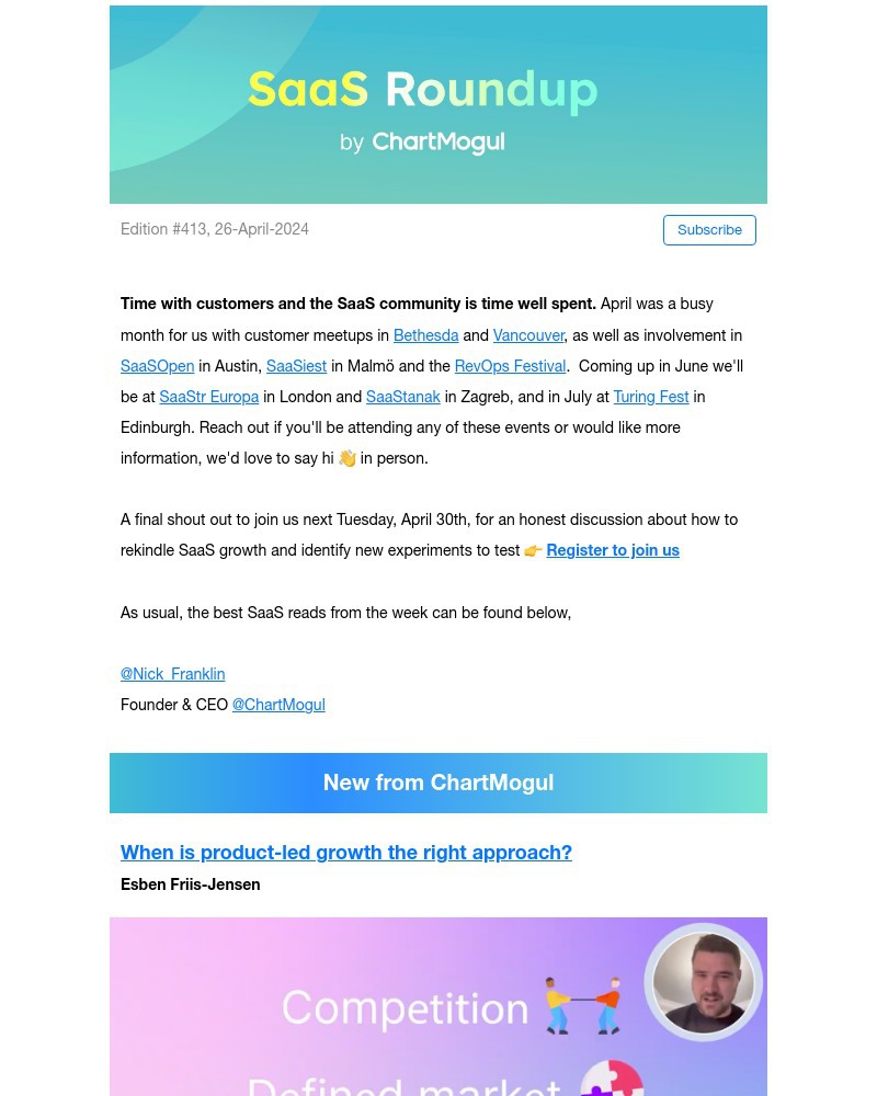 Screenshot of email with subject /media/emails/saas-roundup-product-strategy-design-avoiding-common-founder-regrets-and-key-gtm-_HZm1b9Z.jpg