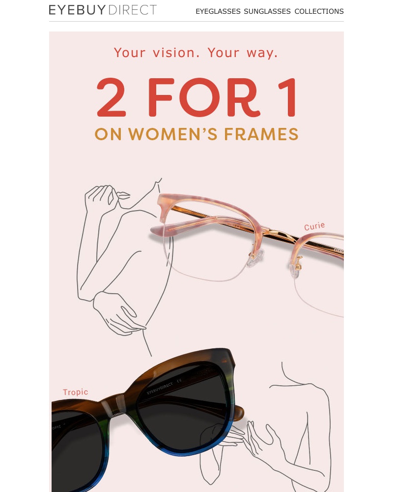 Screenshot of email with subject /media/emails/sale-2-for-1-on-all-womens-frames-cropped-ec72b5fe.jpg