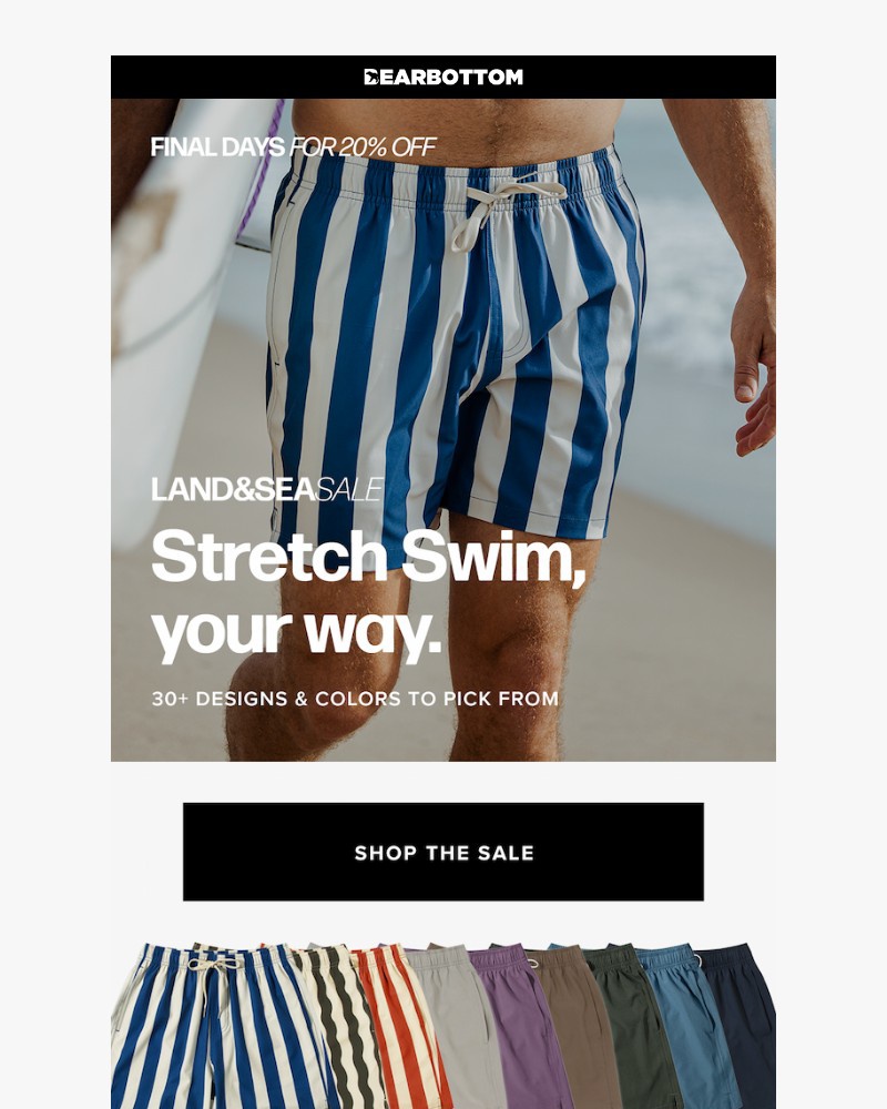 Screenshot of email sent to a Bearbottom Clothing Newsletter subscriber