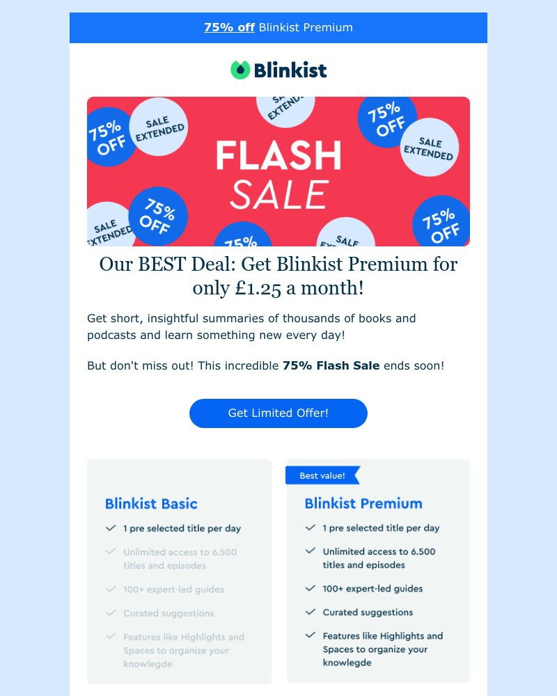 Screenshot of email with subject /media/emails/sale-extended-75-off-blinkist-premium-34b424-cropped-bc79f644.jpg