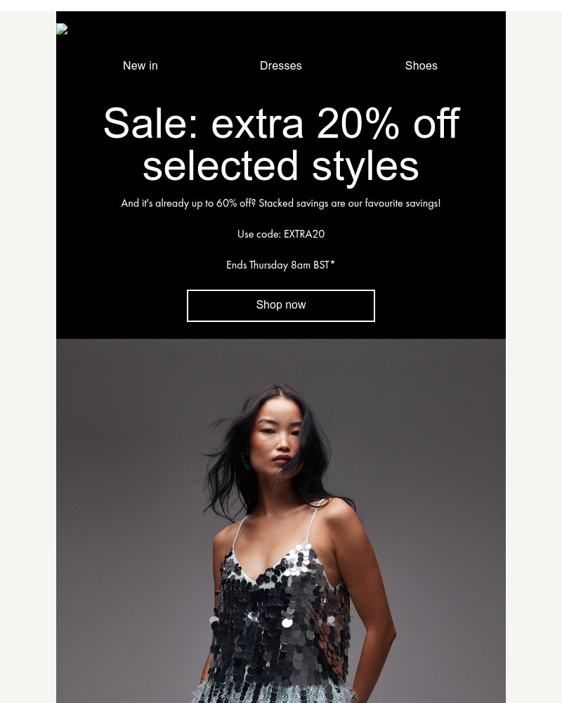 Screenshot of email with subject /media/emails/sale-extra-20-off-selected-styles-bf1700-cropped-d203ece0.jpg
