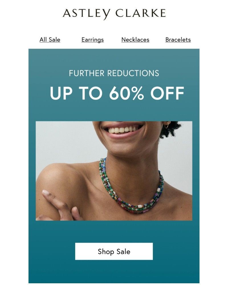 Screenshot of email sent to a Astley Clarke Newsletter subscriber