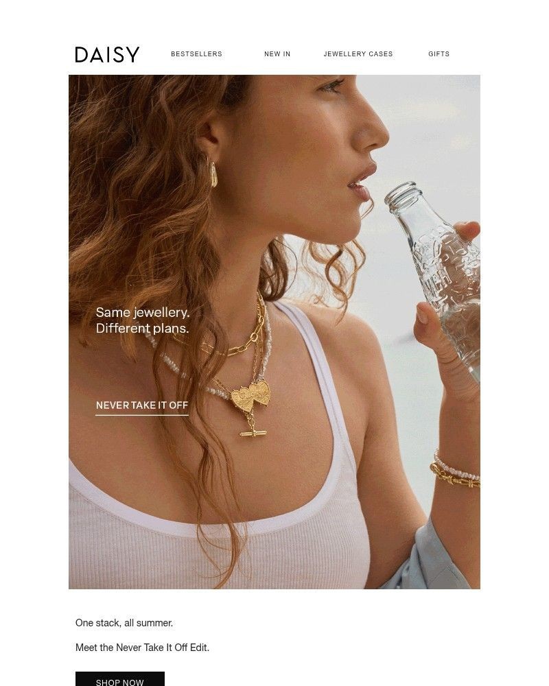 Screenshot of email sent to a Daisy Jewellery Newsletter subscriber