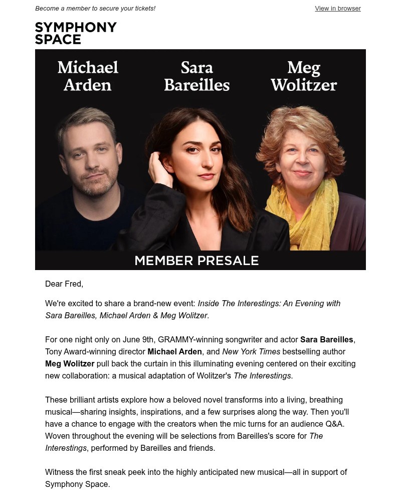 Screenshot of email with subject /media/emails/sara-bareilles-michael-arden-meg-wolitzer-join-today-for-early-access-8fa23e-crop_80TnJyE.jpg