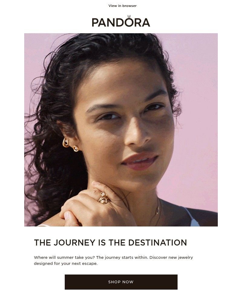 Screenshot of email sent to a Pandora Newsletter subscriber