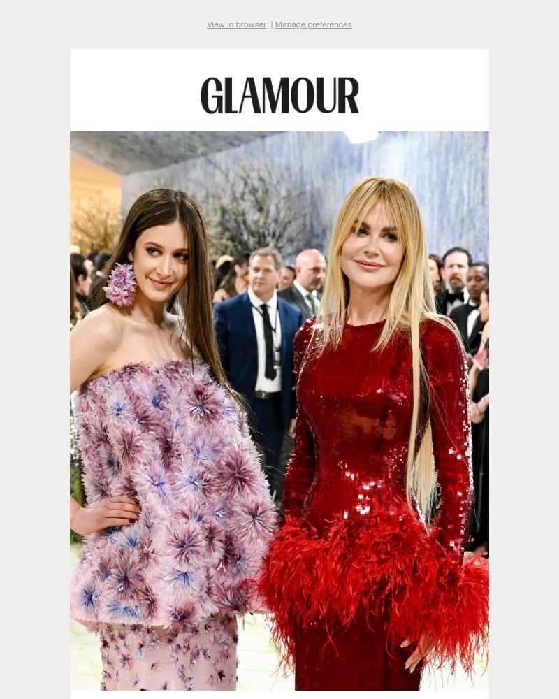 Screenshot of email sent to a Glamour Newsletter subscriber