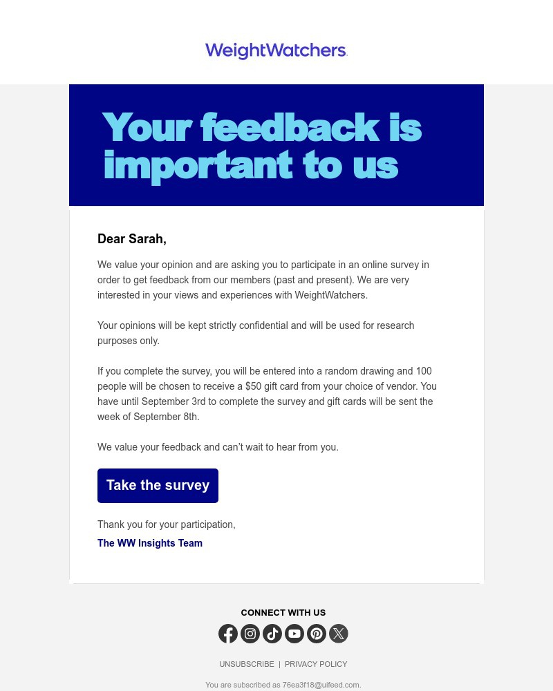 Screenshot of email with subject /media/emails/sarah-weightwatchers-needs-your-help-d5301f-cropped-63550f42.jpg