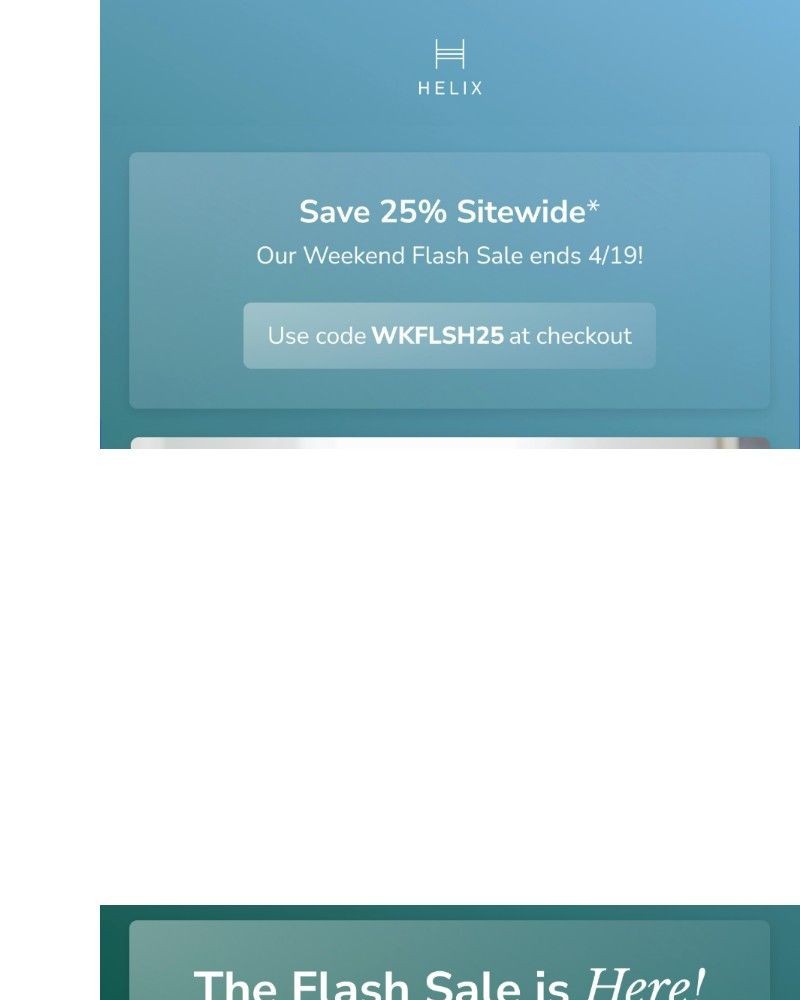Screenshot of email sent to a Helix Newsletter subscriber