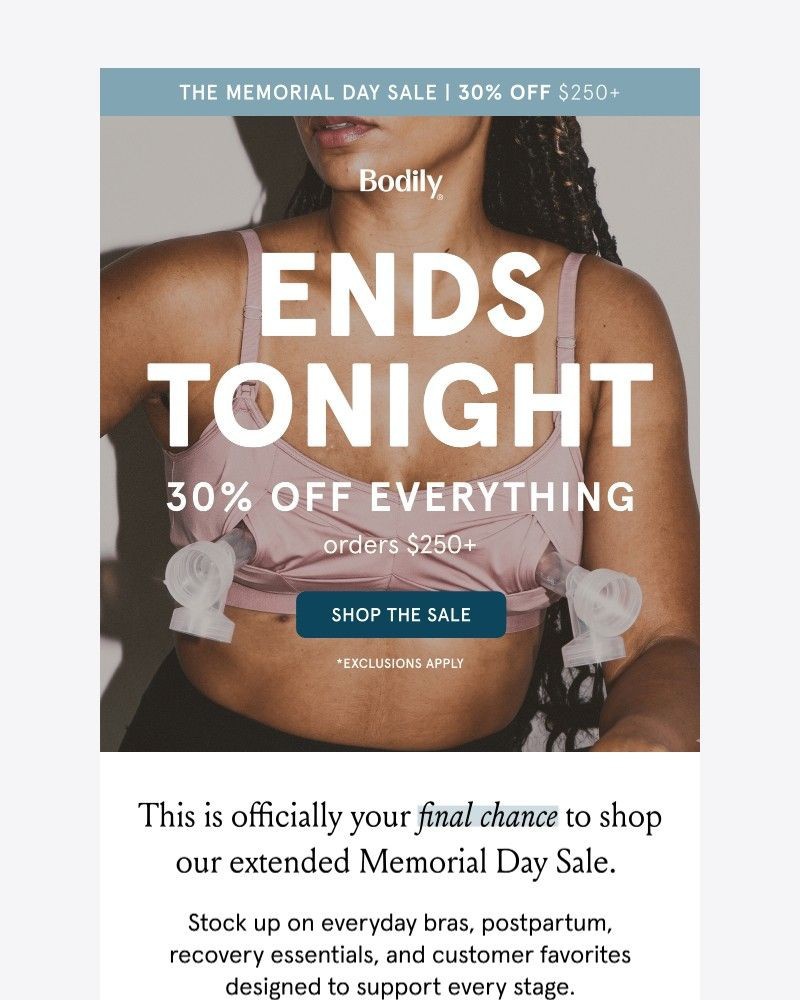 Screenshot of email sent to a Bodily Newsletter subscriber