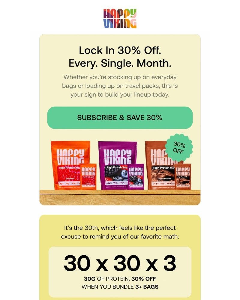 Screenshot of email sent to a Happy Viking Newsletter subscriber