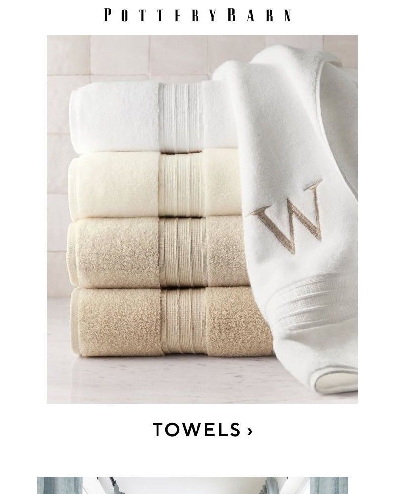 Screenshot of email sent to a Pottery Barn Newsletter subscriber