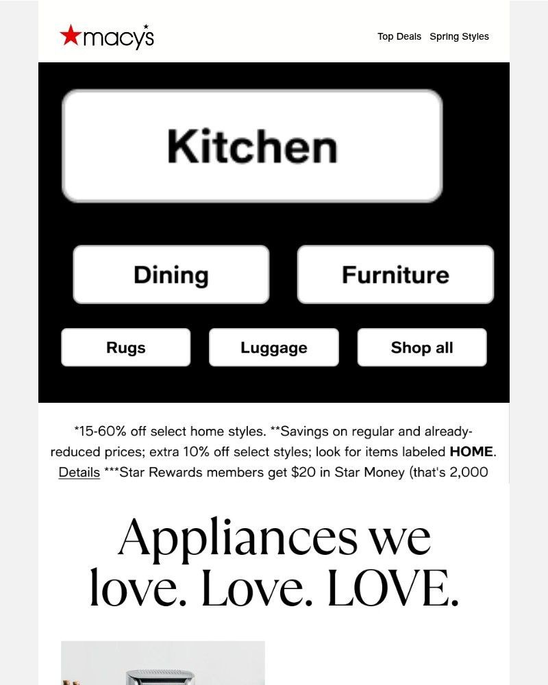 Screenshot of email sent to a Macy's Cart abandoner