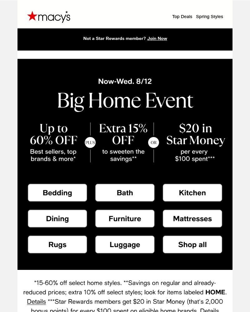 Screenshot of email sent to a Macy's Cart abandoner