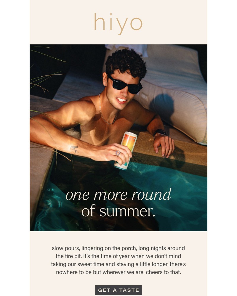 Screenshot of email sent to a hiyo Newsletter subscriber