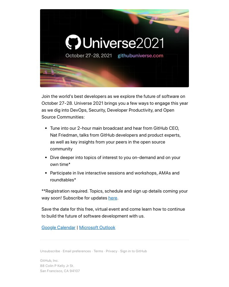 Screenshot of email with subject /media/emails/save-the-date-github-universe-is-october-27-and-28-492e38-cropped-4b720b3a.jpg