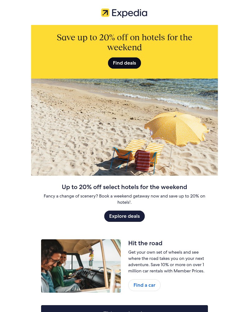 Screenshot of email sent to a Expedia Registered user