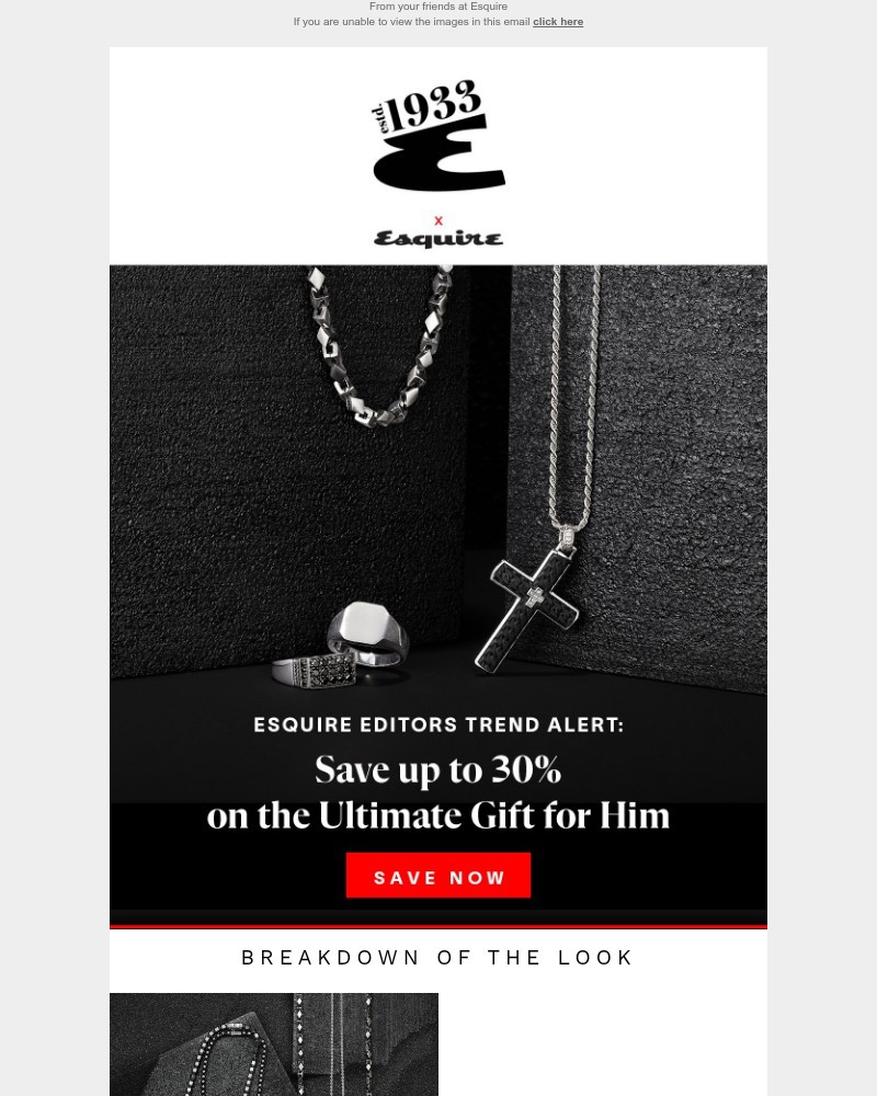 Screenshot of email sent to a Elle Newsletter subscriber