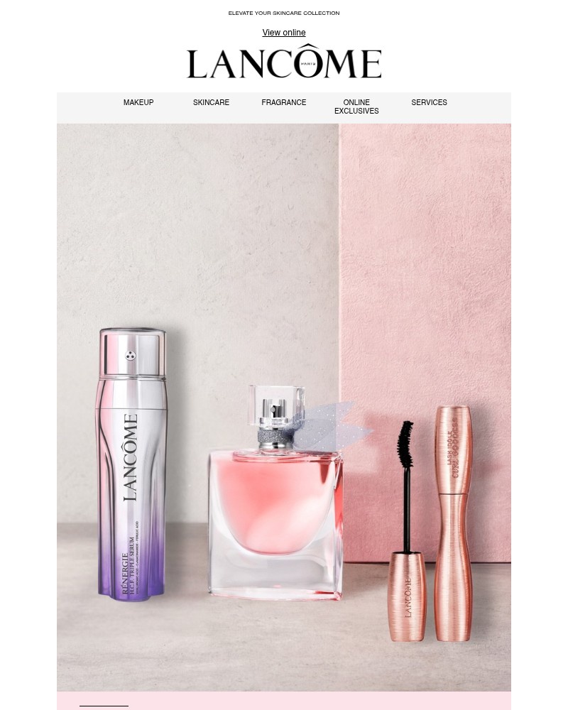 Screenshot of email sent to a Lancôme Newsletter subscriber