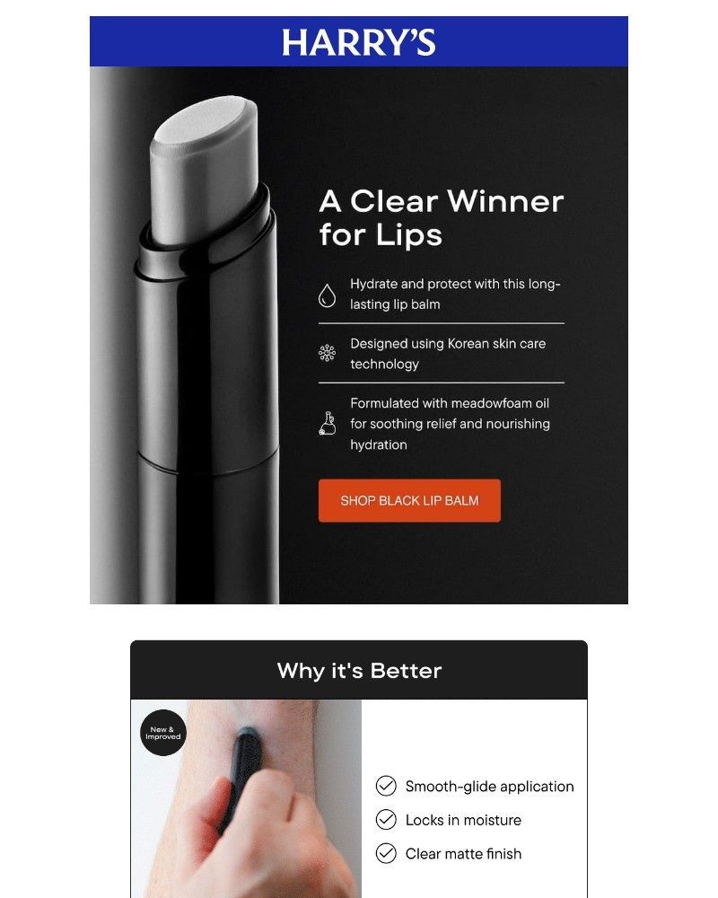 Screenshot of email sent to a Harry's Cart abandoner