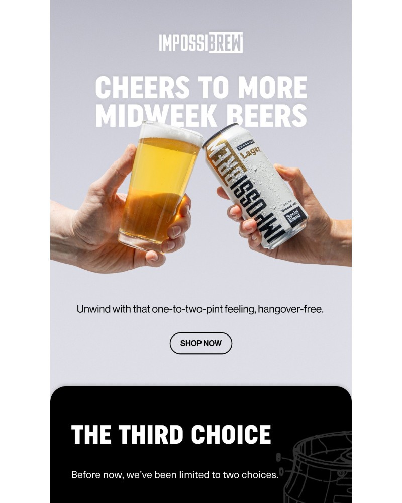 Screenshot of email sent to a Impossibrew Newsletter subscriber