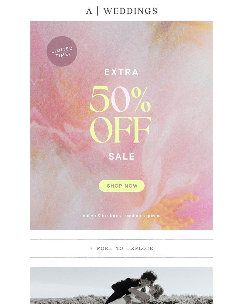 Screenshot of email with subject /media/emails/say-i-do-to-extra-50-off-4f8092-cropped-7df5794d.jpg
