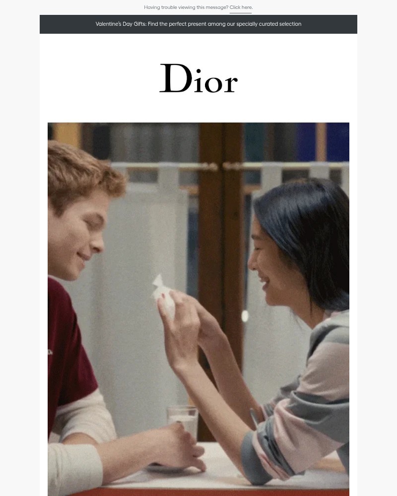 Screenshot of email sent to a Dior Newsletter subscriber