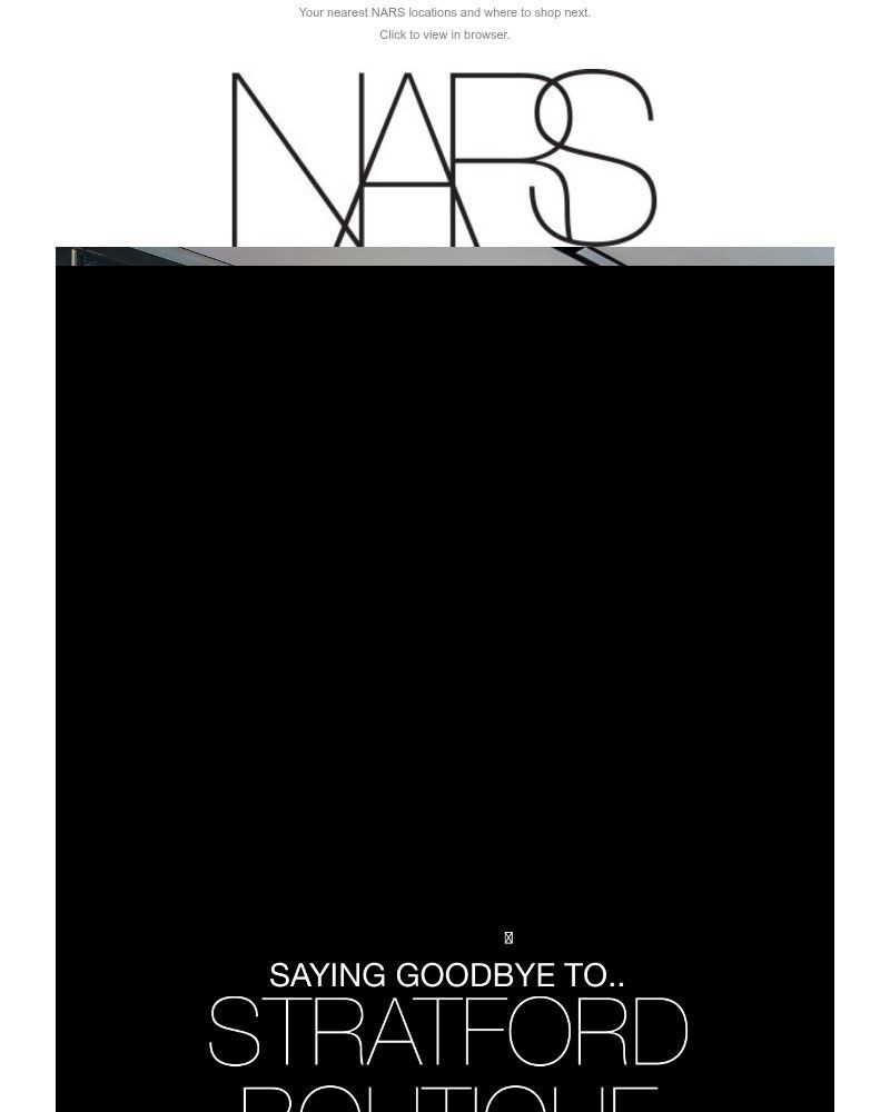 Screenshot of email sent to a Nars Cosmetics Newsletter subscriber