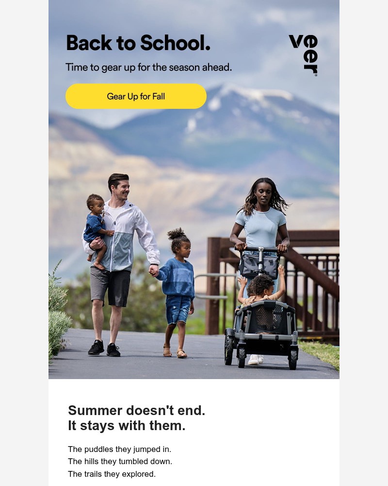 Screenshot of email sent to a Veer Newsletter subscriber