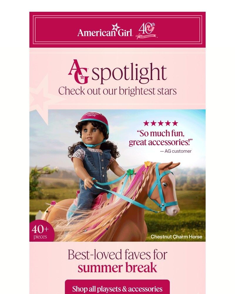 Screenshot of email sent to a American Girl Newsletter subscriber