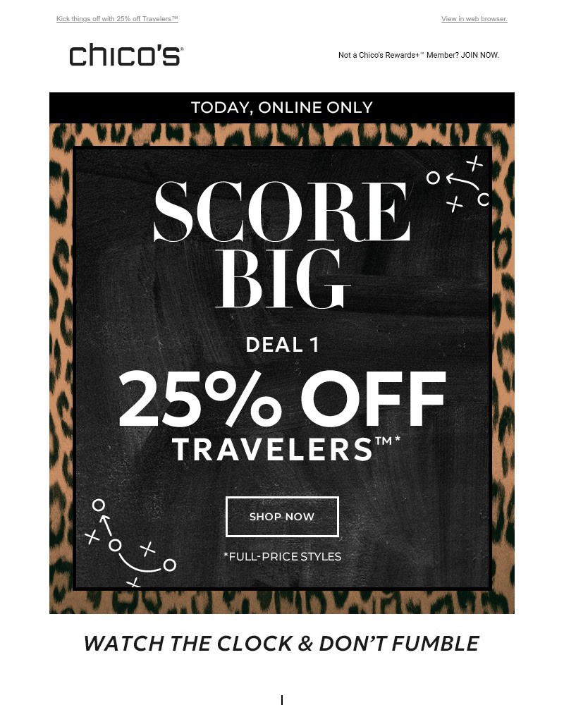 Screenshot of email sent to a Chico’s Newsletter subscriber