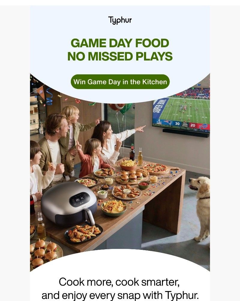 Screenshot of email sent to a Typhur Newsletter subscriber