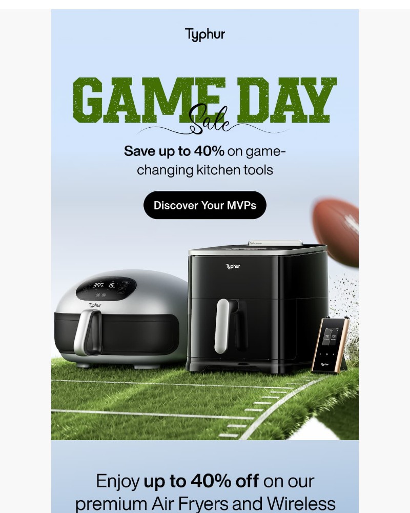 Screenshot of email sent to a Typhur Newsletter subscriber