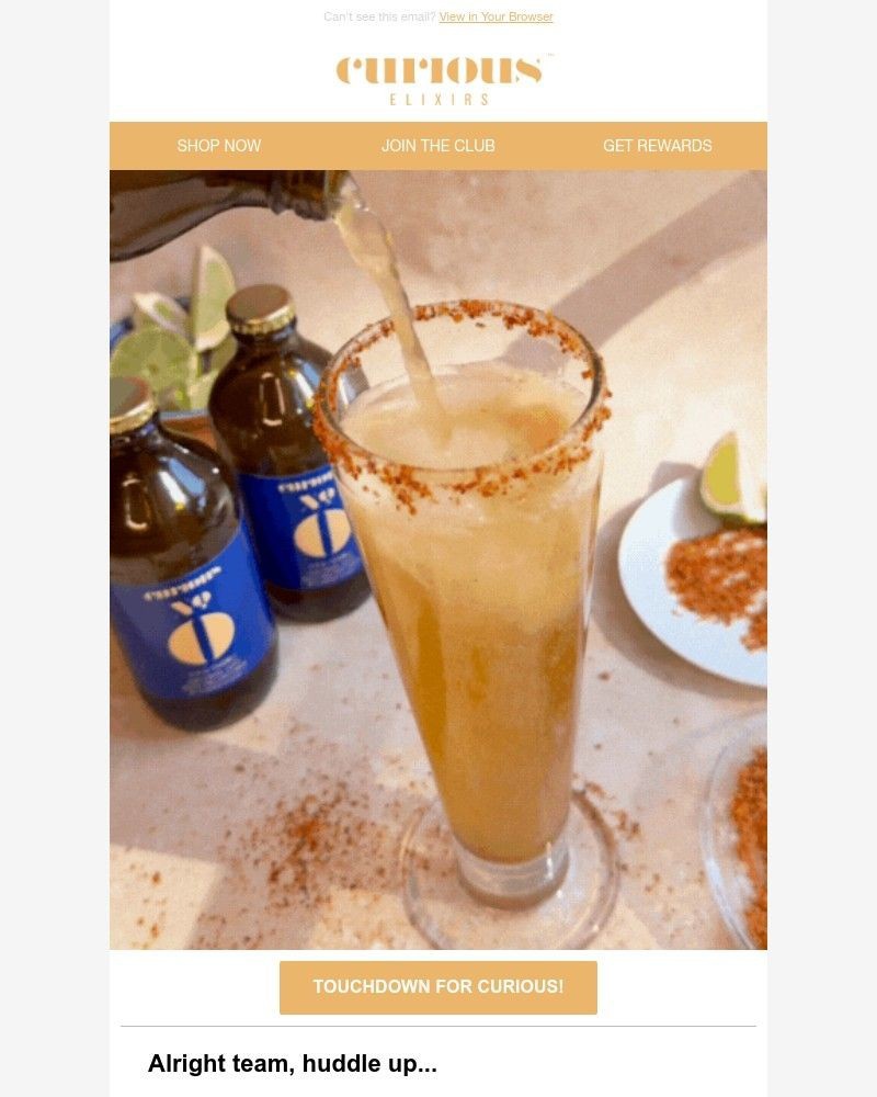 Screenshot of email sent to a Curious Elixirs Newsletter subscriber