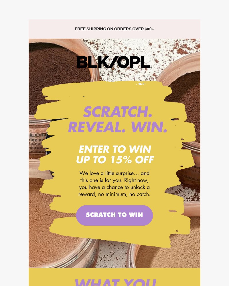 Screenshot of email sent to a Black Opal Beauty Newsletter subscriber