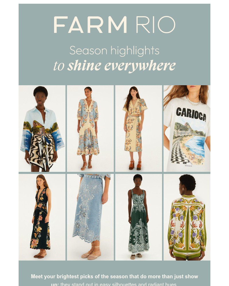 Screenshot of email sent to a Farm Rio Newsletter subscriber