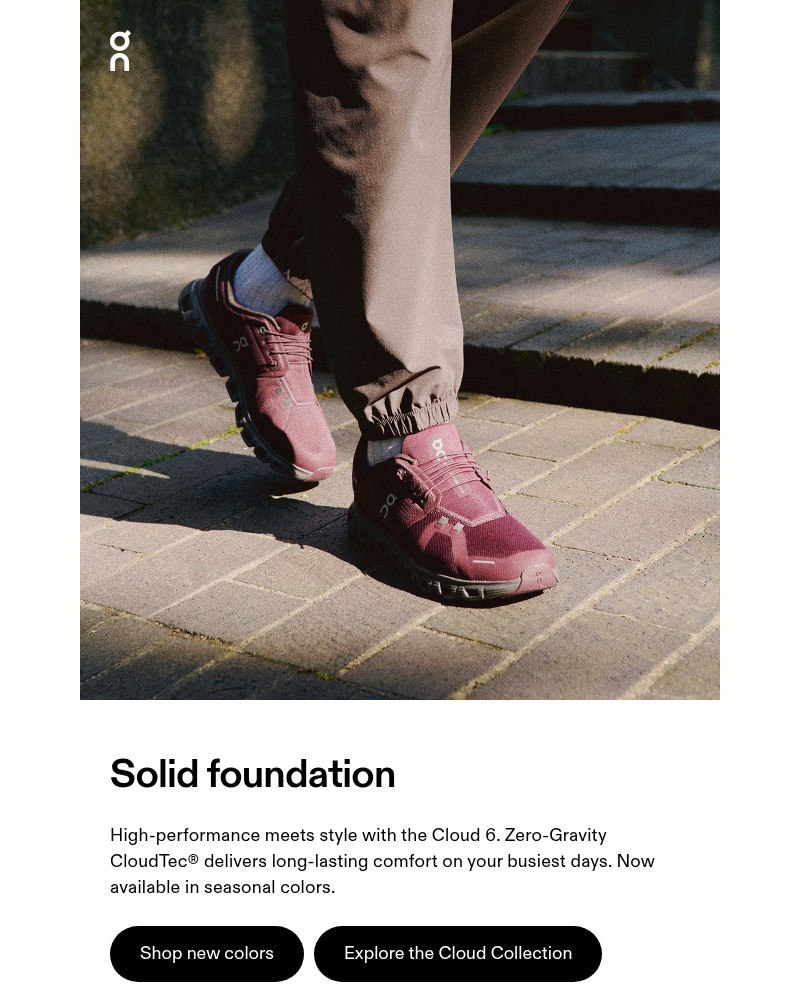 Screenshot of email sent to a On Newsletter subscriber