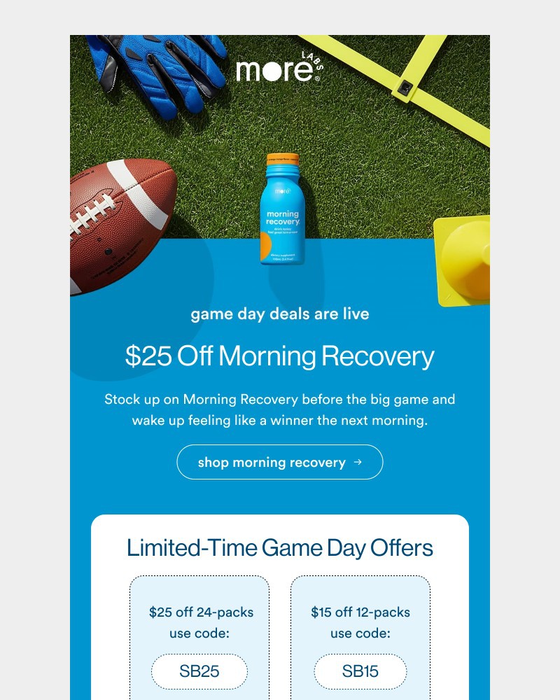 Screenshot of email sent to a Morning Recovery Newsletter subscriber