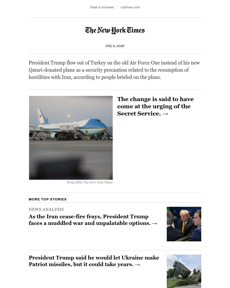 Screenshot of email with subject /media/emails/security-precaution-led-trump-to-use-old-air-force-one-in-leaving-turkey-3675d2-c_vn2f7lr.jpg