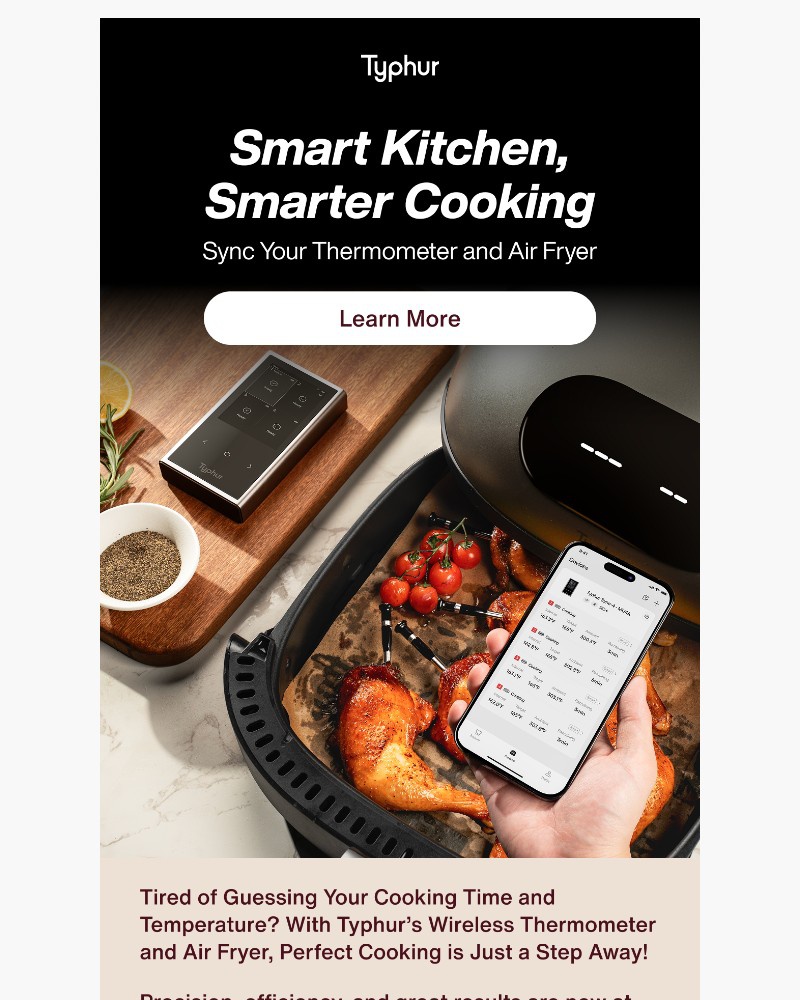 Screenshot of email sent to a Typhur Newsletter subscriber