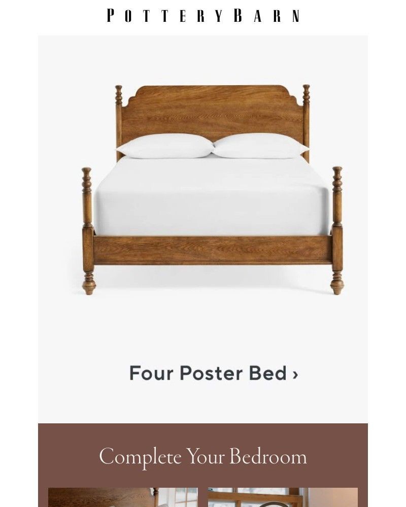 Screenshot of email sent to a Pottery Barn Cart abandoner