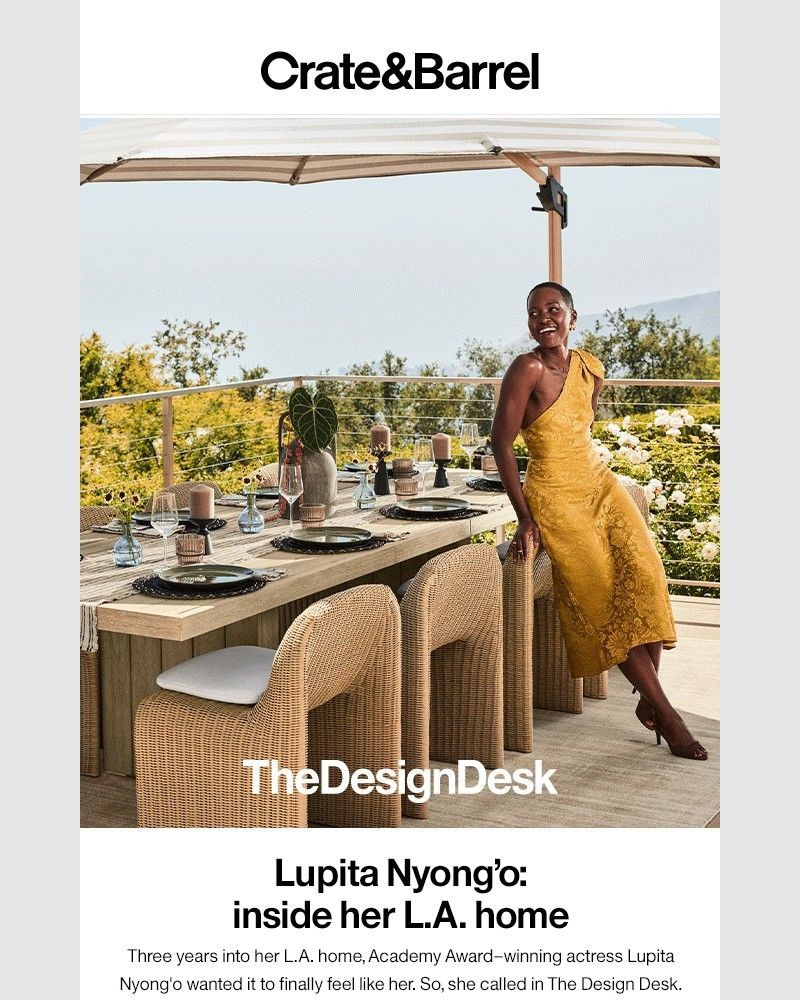 Screenshot of email sent to a Crate & Barrel Newsletter subscriber