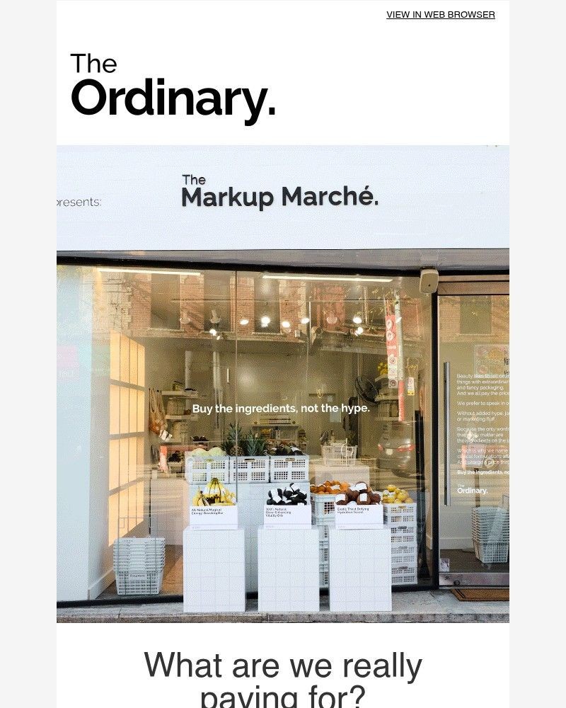 Screenshot of email sent to a The Ordinary Seller