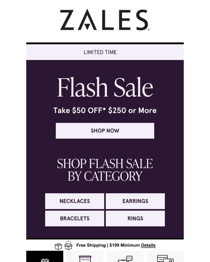 Screenshot of email sent to a Zales Newsletter subscriber
