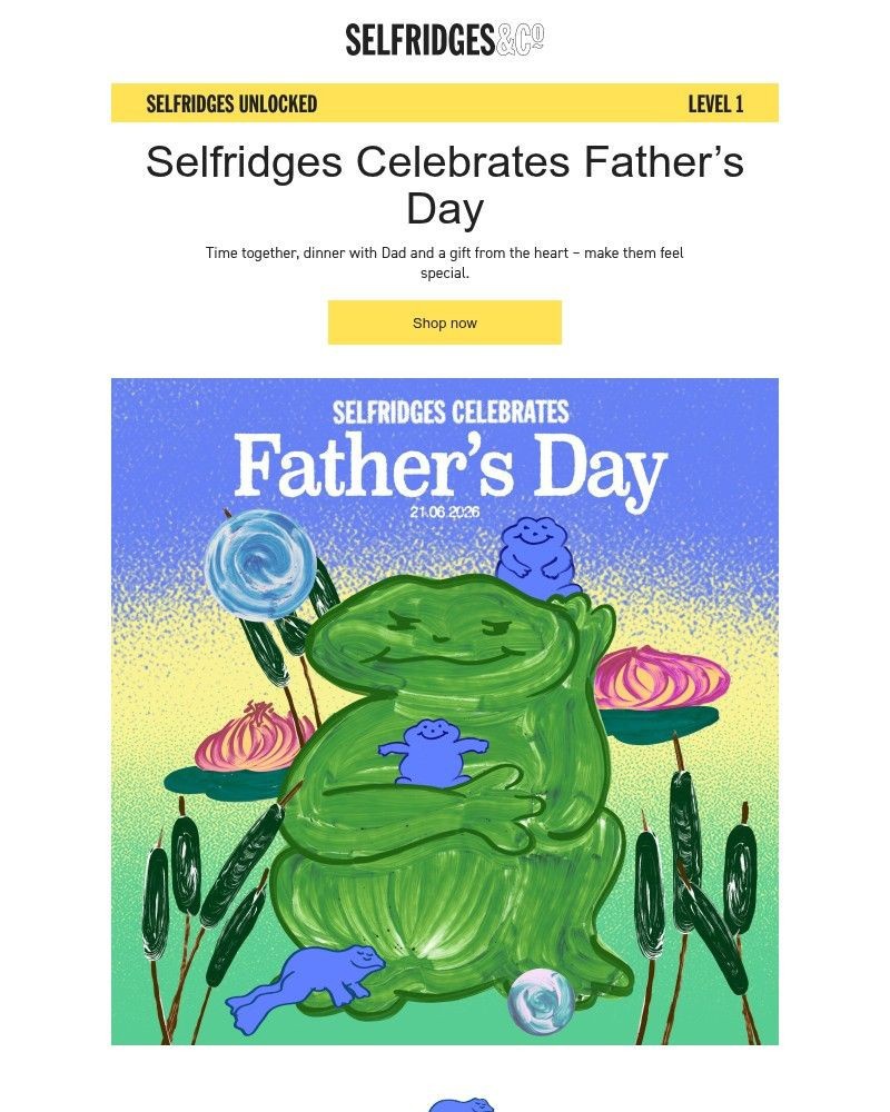 Screenshot of email sent to a Selfridges Newsletter subscriber