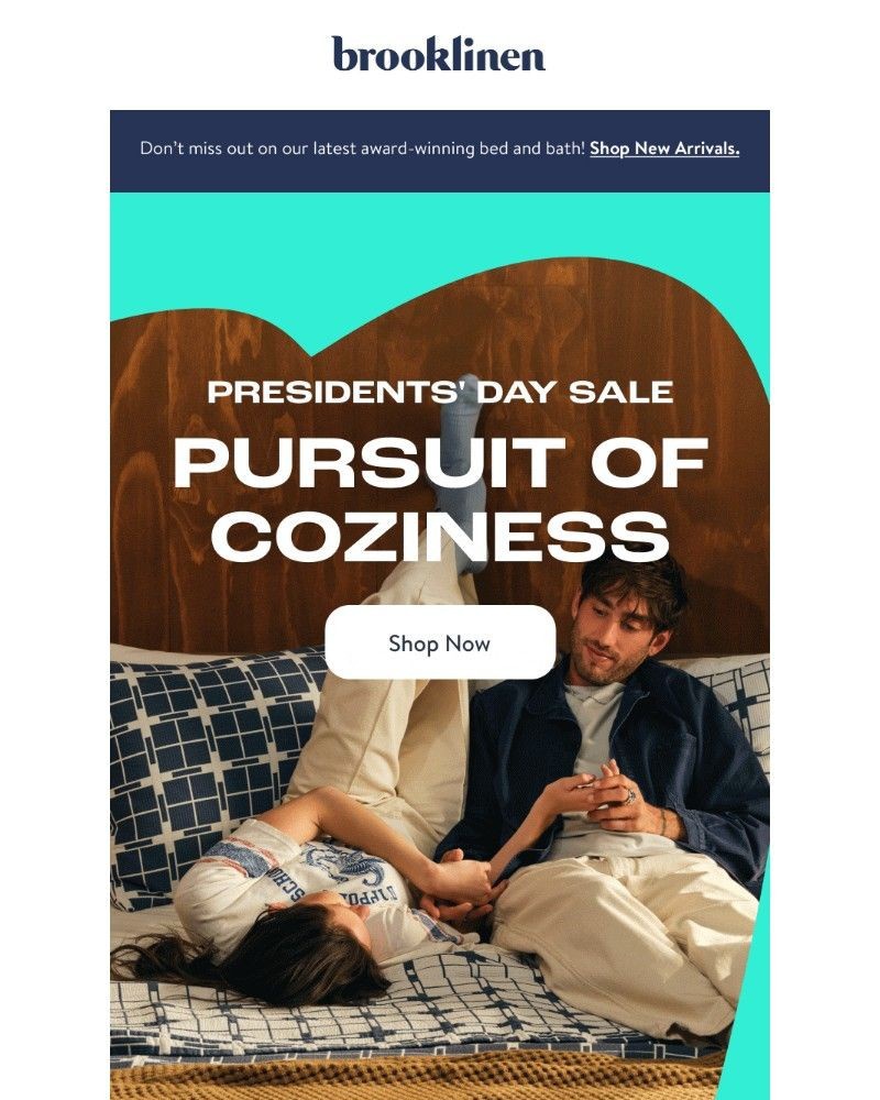 Screenshot of email sent to a Brooklinen Newsletter subscriber