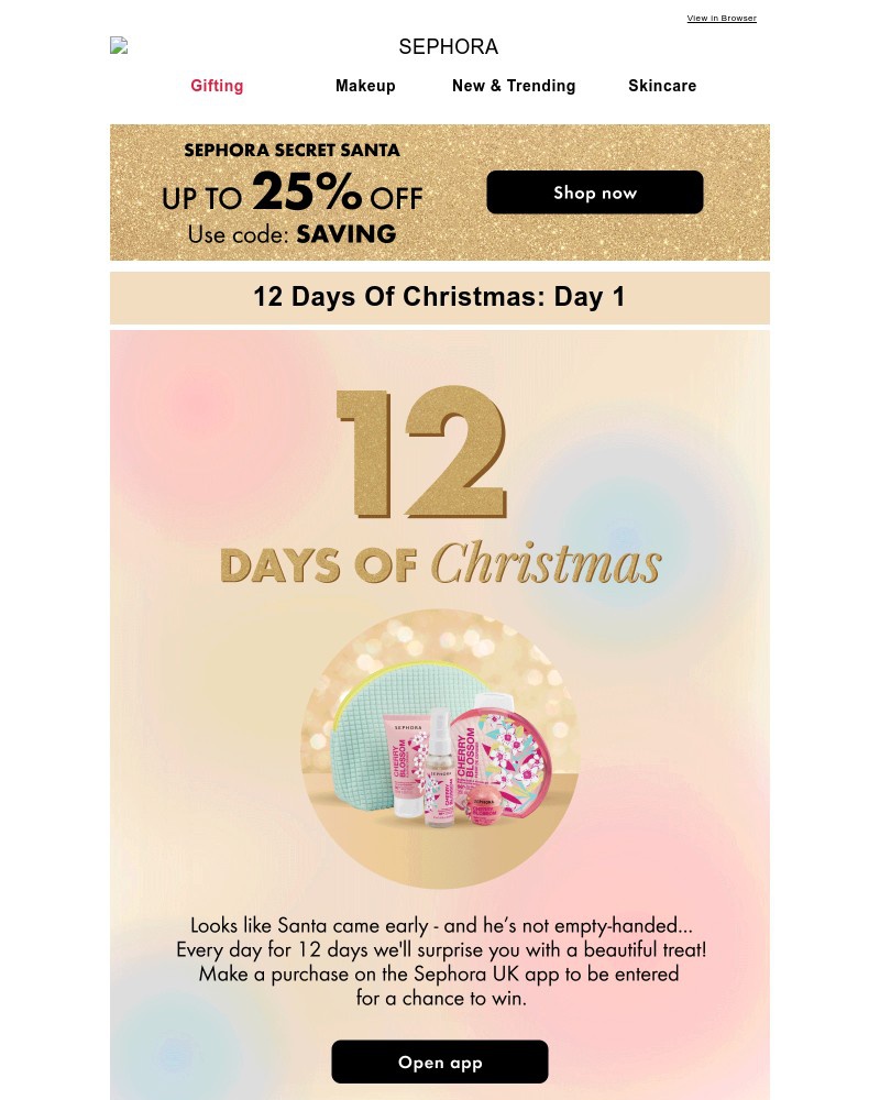 Screenshot of email with subject /media/emails/sephora-12-days-of-christmas-starts-now-a9e77a-cropped-556bac84.jpg