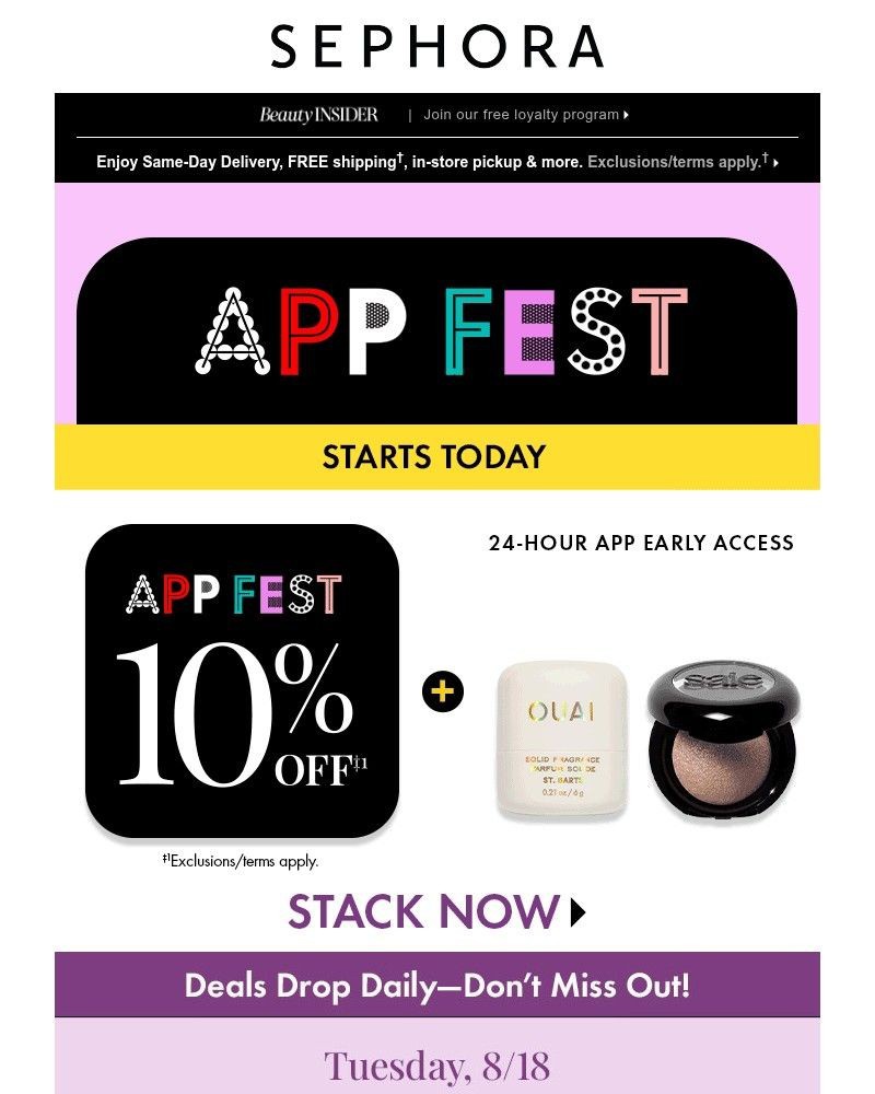 Screenshot of email with subject /media/emails/sephora-app-fest-starts-today-f89d5d-cropped-3d0bdc0d.jpg